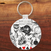 Cheshire Cat klassieker Alice in wonderland gek Sleutelhanger (Voorkant)