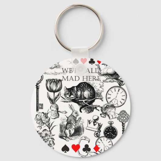 Cheshire Cat klassieker Alice in wonderland gek Sleutelhanger (Voorkant)
