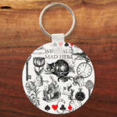 Cheshire Cat klassieker Alice in wonderland gek Sleutelhanger (Voorkant)