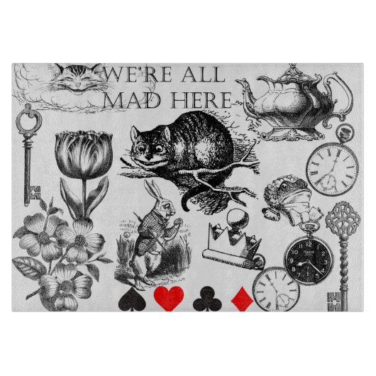 Cheshire Cat klassieker Alice in wonderland gek Snijplank (Voorkant)