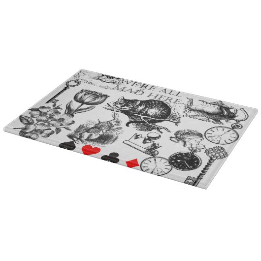 Cheshire Cat klassieker Alice in wonderland gek Snijplank (Hoek)