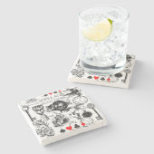 Cheshire Cat klassieker Alice in wonderland gek Stenen Onderzetter (Zijkant)