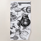 Cheshire Cat klassieker Alice in wonderland gek Strandlaken (Voorkant)