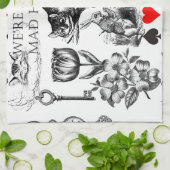 Cheshire Cat klassieker Alice in wonderland gek Theedoek (Gevouwen)