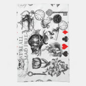 Cheshire Cat klassieker Alice in wonderland gek Theedoek (Verticaal)