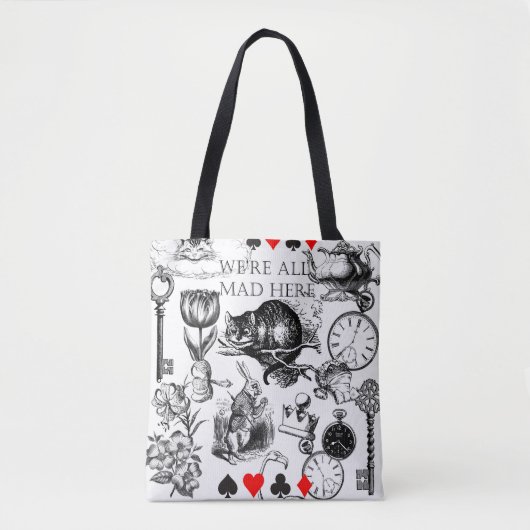 Cheshire Cat klassieker Alice in wonderland gek Tote Bag (Voorkant)