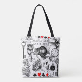Cheshire Cat klassieker Alice in wonderland gek Tote Bag (Achterkant)
