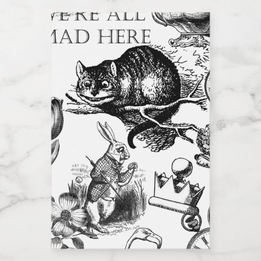 Cheshire Cat klassieker Alice in wonderland gek Voedselcontainer Etiket (Enkel label)