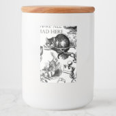 Cheshire Cat klassieker Alice in wonderland gek Voedselcontainer Etiket (Voorkant)