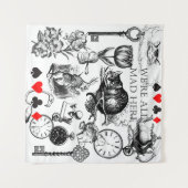 Cheshire Cat klassieker Alice in wonderland gek Wandkleed (Voorkant (horizontaal))