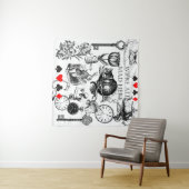 Cheshire Cat klassieker Alice in wonderland gek Wandkleed (In Situ (horizontaal))