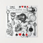 Cheshire Cat klassieker Alice in wonderland gek Wandkleed (Voorkant)