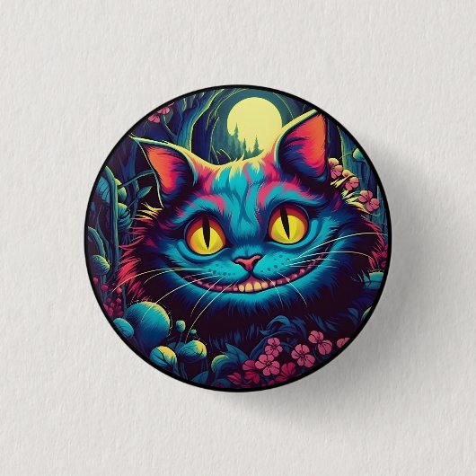 Cheshire Cat lachende Alice in Wonderland Ronde Button 3,2 Cm (Voorkant)