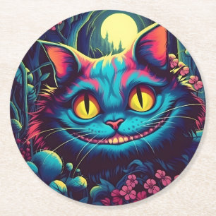 Cheshire Cat lachende Alice in Wonderland Ronde Kartonnen Onderzetter