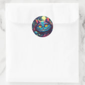 Cheshire Cat lachende Alice in Wonderland Ronde Sticker (Tas)