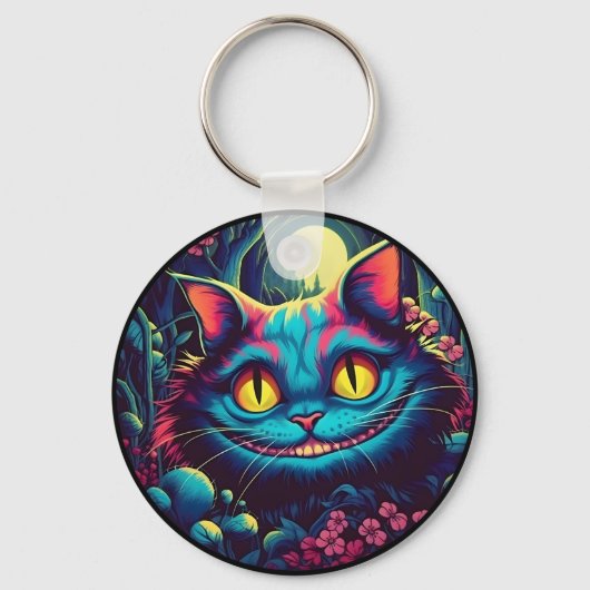 Cheshire Cat lachende Alice in Wonderland Sleutelhanger (Voorkant)