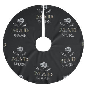 Cheshire Cat Mad Alice Black Tree Skirt Kerstboom Rok
