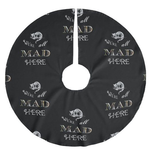 Cheshire Cat Mad Alice Black Tree Skirt Kerstboom Rok (Voorkant)