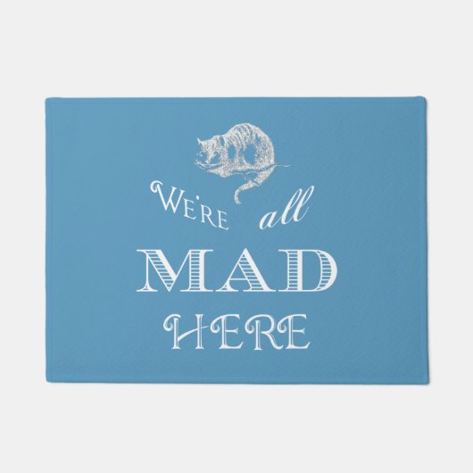 Cheshire Cat Mad Alice Blue Doormat Deurmat (Voorkant)