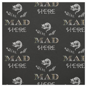 Cheshire Cat Mad Alice in Wonderland Fabric Stof