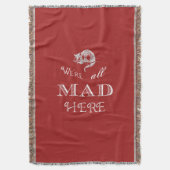 Cheshire Cat Mad Red Throw Blanket Deken (Voorkant Verticaal)