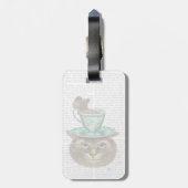 Cheshire Cat met Cup op kop Bagagelabel (Achterkant verticaal)