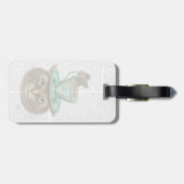 Cheshire Cat met Cup op kop Bagagelabel (Achterkant horizontaal)