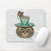 Cheshire Cat met Cup op kop Muismat (Met muis)
