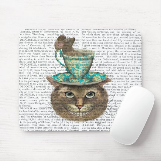 Cheshire Cat met Cup op kop Muismat (Met muis)