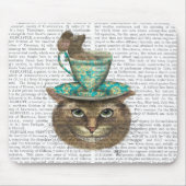 Cheshire Cat met Cup op kop Muismat (Voorkant)