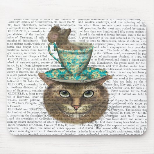 Cheshire Cat met Cup op kop Muismat (Voorkant)