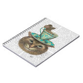 Cheshire Cat met Cup op kop Notitieboek (Linkerzijde)
