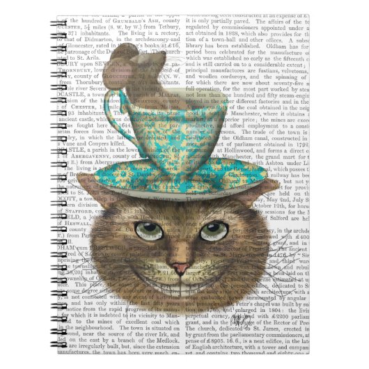 Cheshire Cat met Cup op kop Notitieboek (Voorkant)