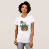 Cheshire Cat met Cup op kop T-shirt (Voorkant volledig)