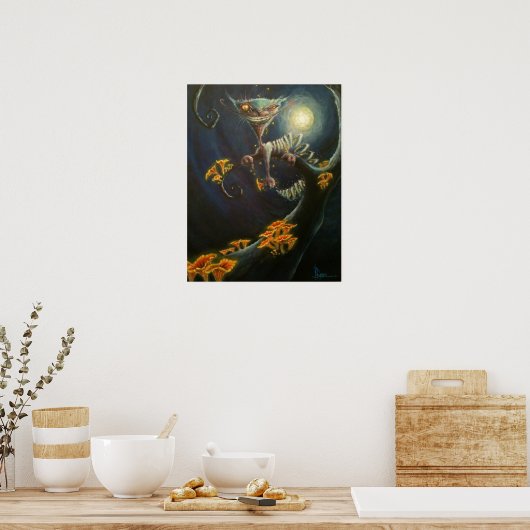 Cheshire Cat Moon Poster (Keuken)