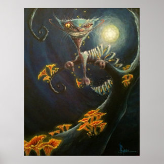 Cheshire Cat Moon Poster