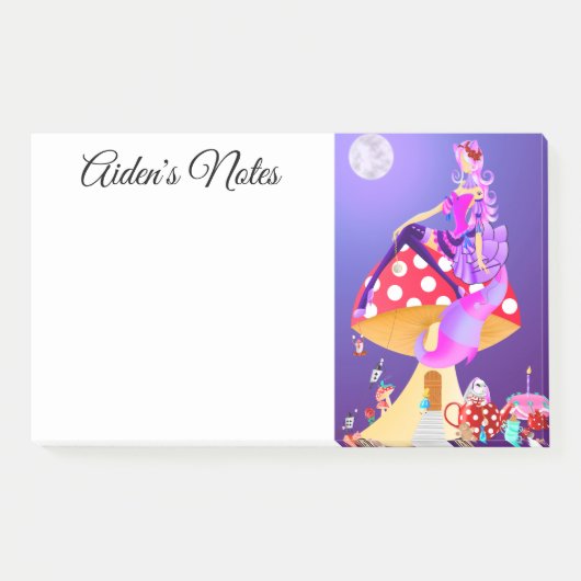 Cheshire Cat op paddenstoel Wonderland Post-it® Notes (Voorkant)