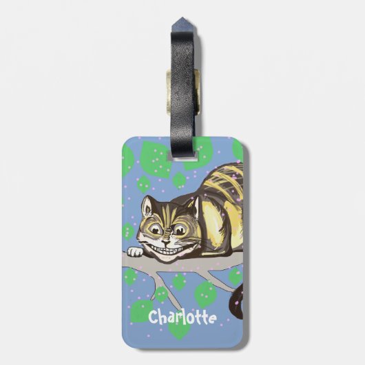 Cheshire Cat op Tenniel Bagagelabel (Achterkant verticaal)