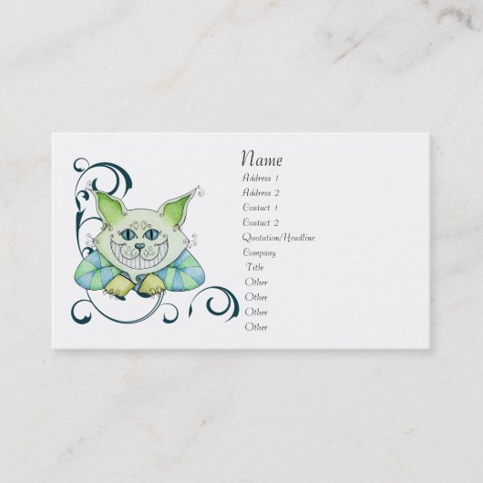 Cheshire Cat Profile Card Visitekaartje (Voorkant)