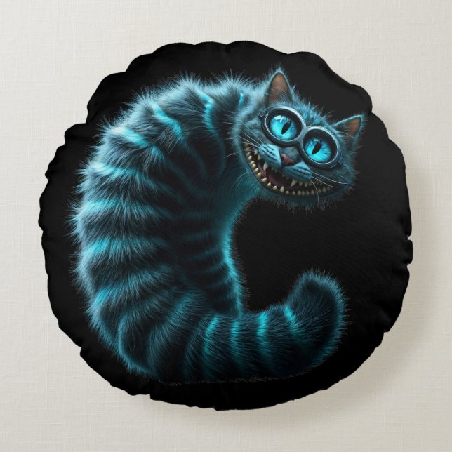Cheshire Cat Rond Kussen (Voorkant)