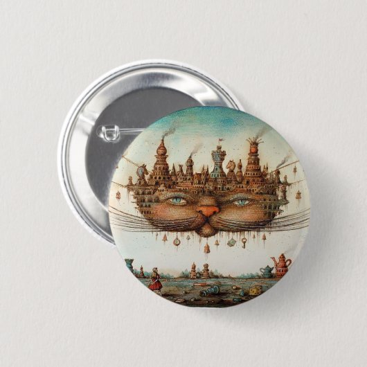 Cheshire Cat Ronde Button 5,7 Cm (Voorkant /achterkant)