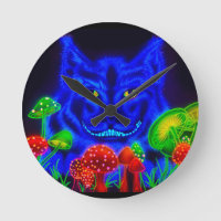 Cheshire Cat Round Wall klok