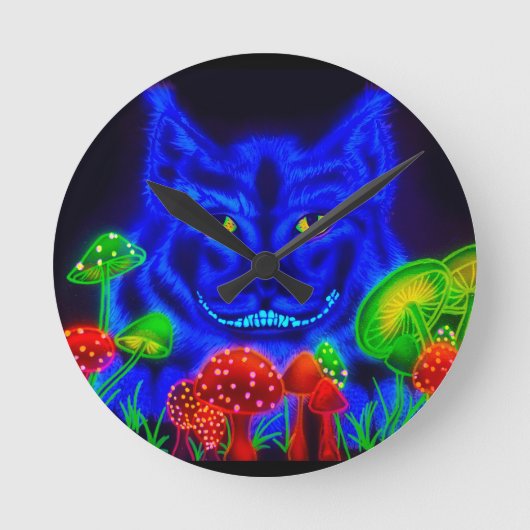 Cheshire Cat Round Wall klok (Voorkant)