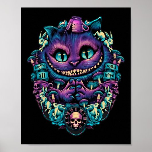 Cheshire Cat Shirt Alice in Wonderland Graphic Poster (Voorkant)