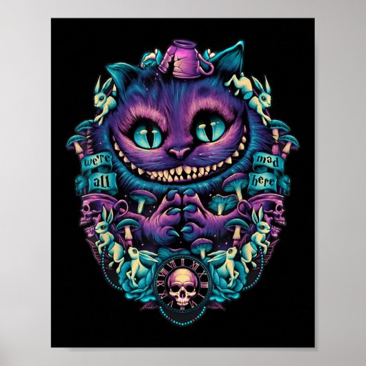 Cheshire Cat Shirt Alice in Wonderland Graphic Poster (Voorkant)