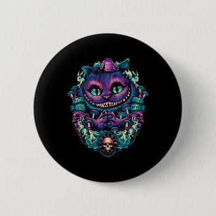 Cheshire Cat Shirt Alice in Wonderland Graphic Ronde Button 5,7 Cm