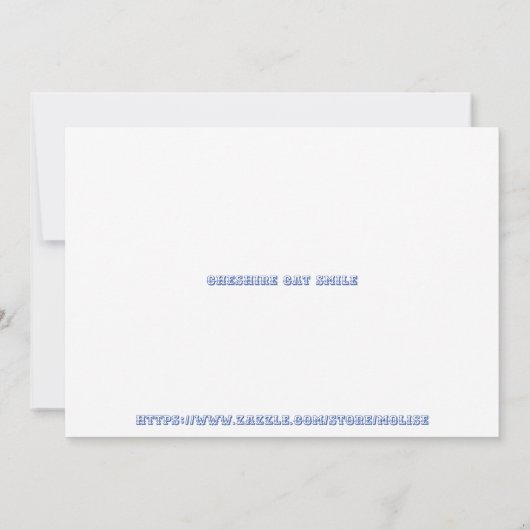 Cheshire Cat Smile Bedankkaart (Achterkant)