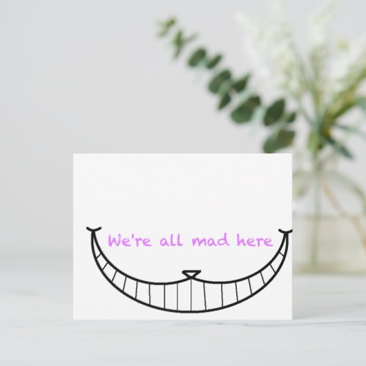 Cheshire Cat Smile Briefkaart (Staand voorkant)