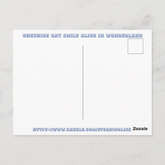 Cheshire Cat Smile Briefkaart (Achterkant)