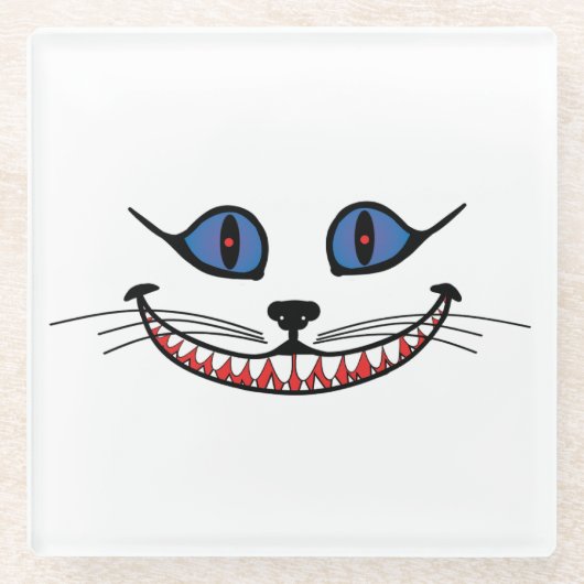 Cheshire Cat Smile Glazen Onderzetter (Voorkant)